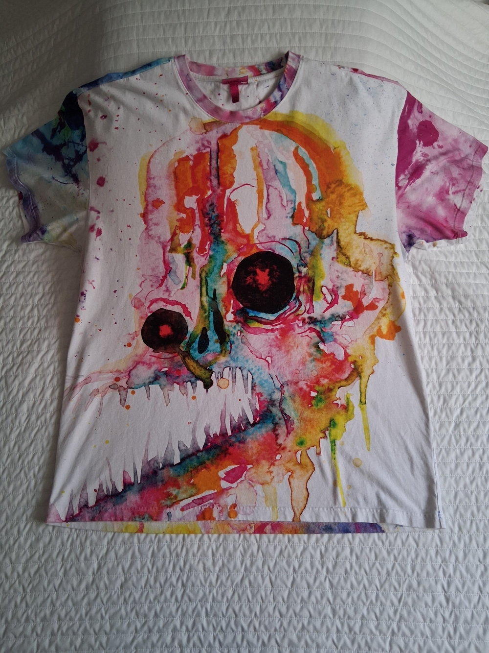 RARE Teddy Fresh x Alex Pardee Watercolor Skull Tee 3XL